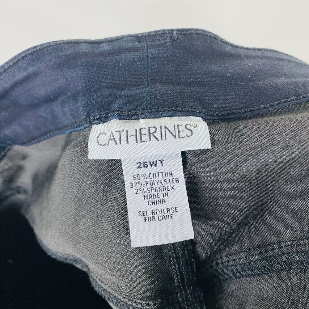 Catherines Plus Size 26 Tall Capri Jeans Black 5-Pocket - Picture 3 of 4